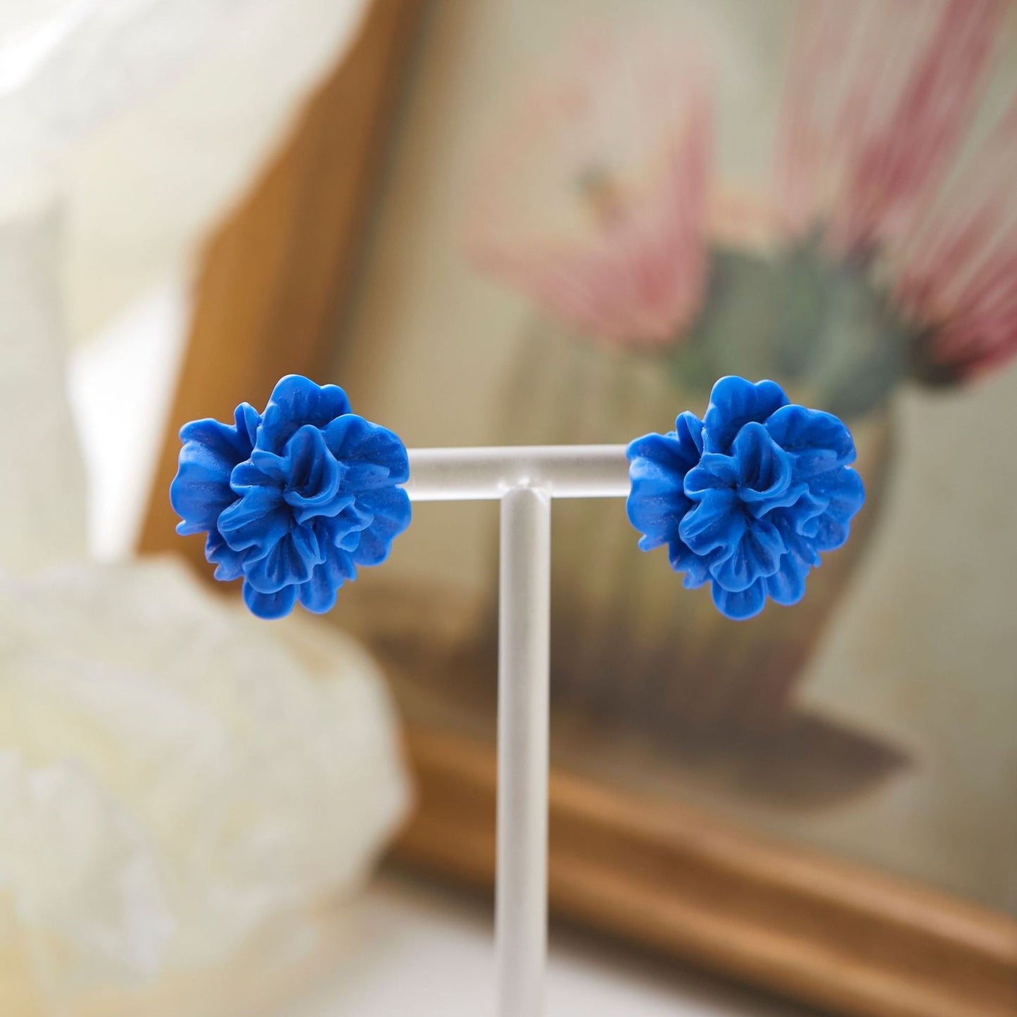 Pleated Flower Personalized Female Fashion Style High Sense Earrings