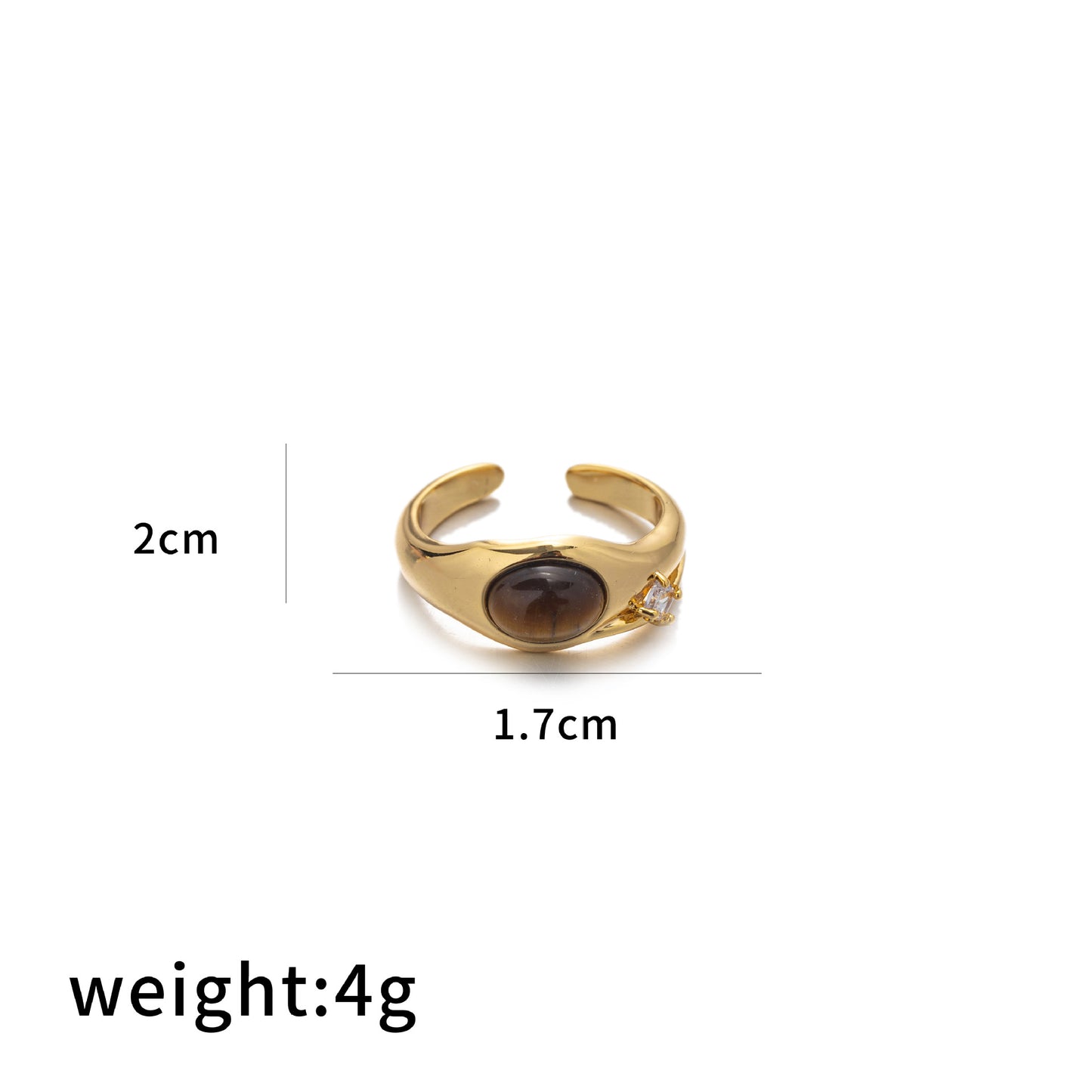 Female Irregular Wind Opening Adjustable Gold Rings