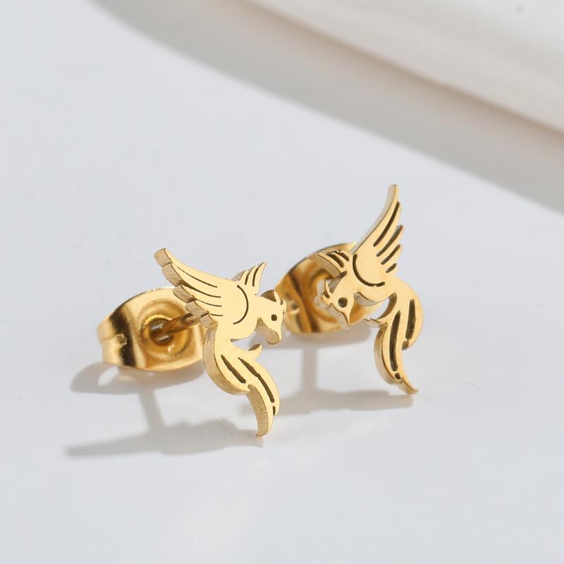 French Retro Phoenix Simple Mini Personality Earrings