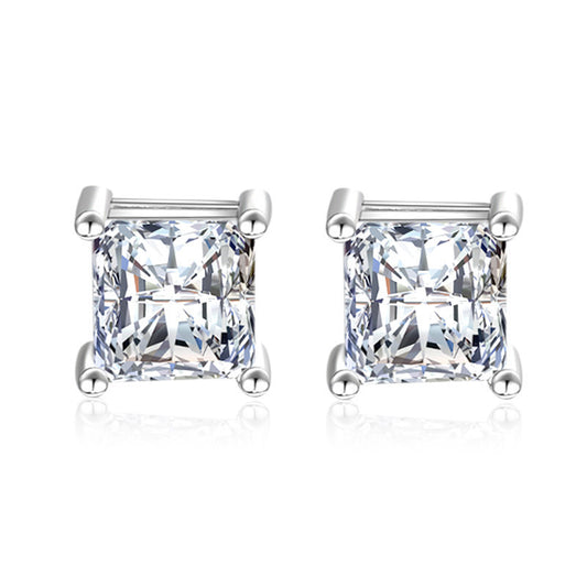 Women's Zircon Simple Temperament Geometric Square For Rings