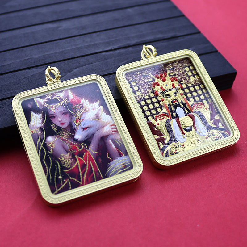 Three-dimensional Five-master Hand Painted Golden Outline Black Gold Pendants