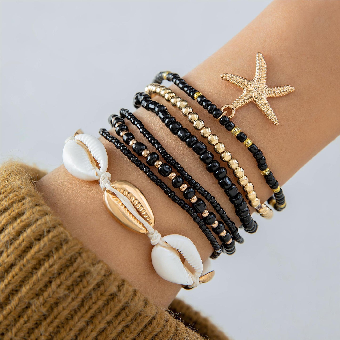 Bohemian Vacation Style Shell Beaded Weave Beach Bracelets