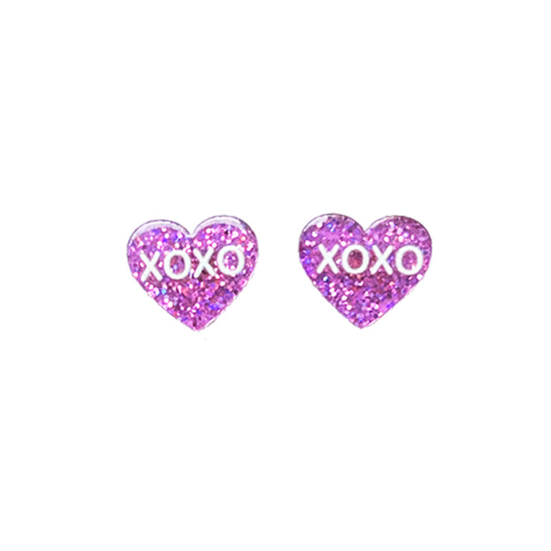 Candy Love Heart Text Cute Girlfriend Earrings