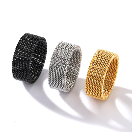 Female Mesh Geometric Wide Face Variable Rings