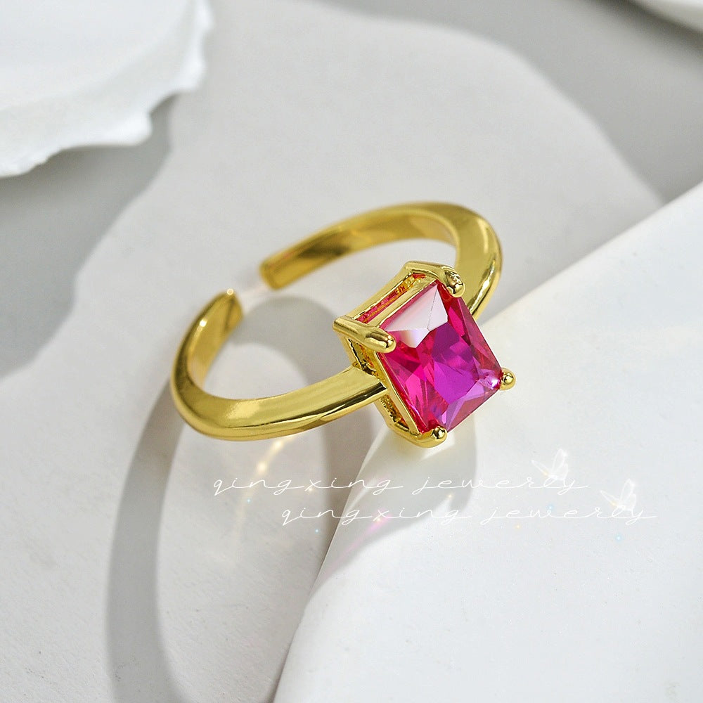 Inlaid Zircon Gold Plated Engagement Inner Rings