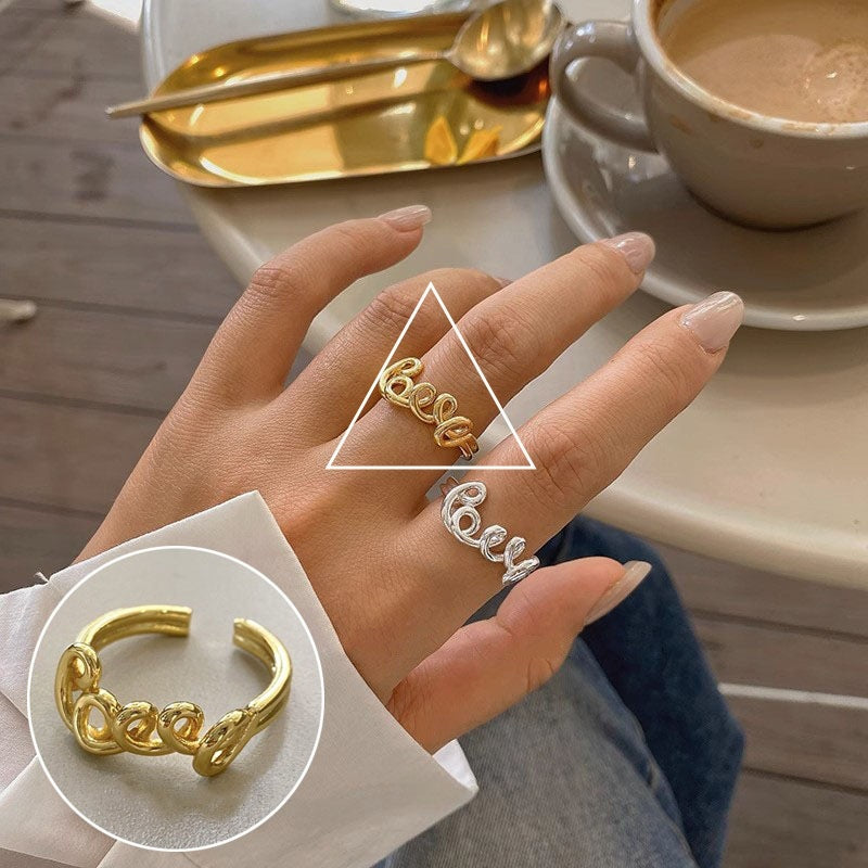 Women's Retro Personalized Creative Street Open Index Rings