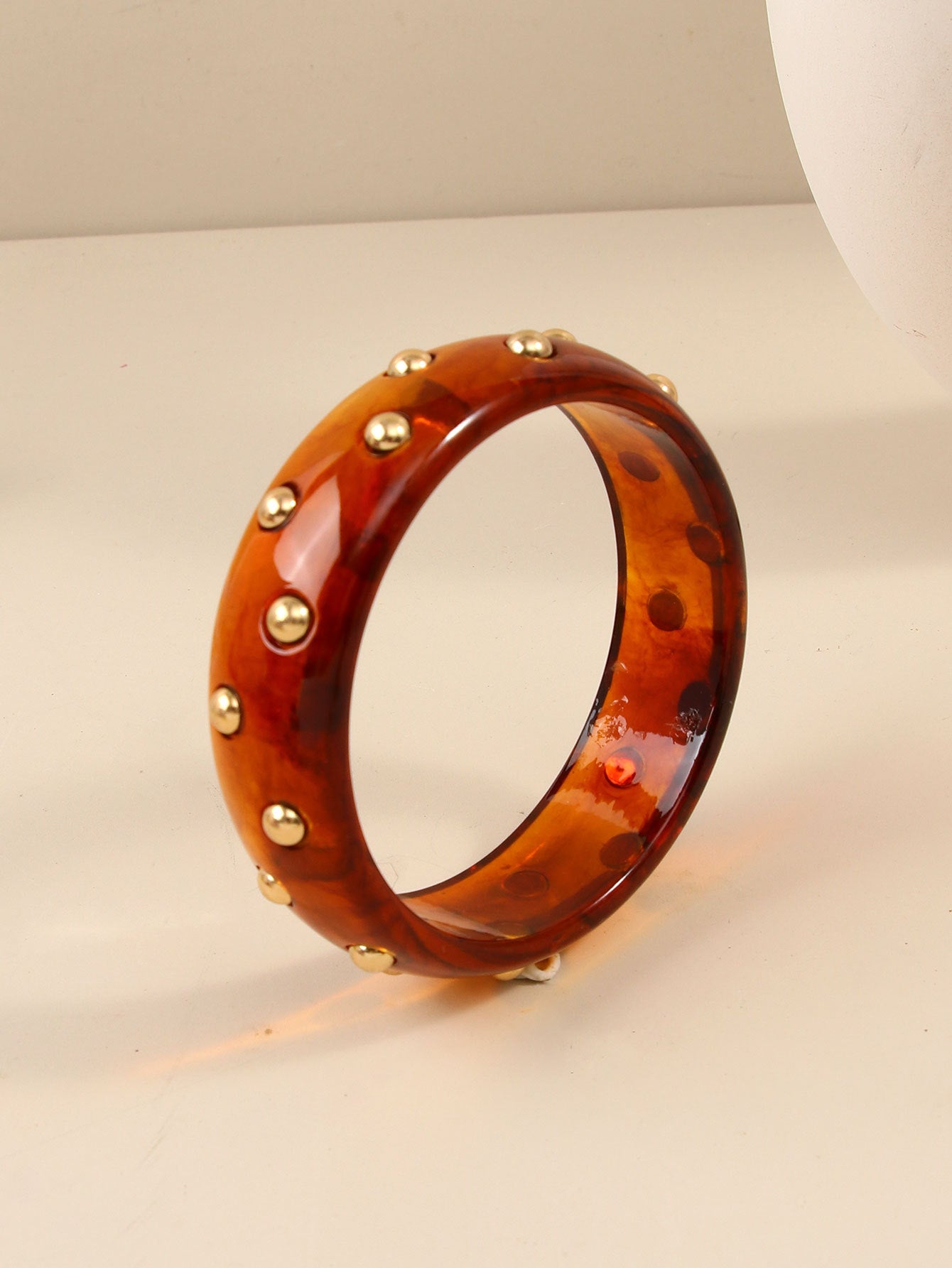 Fashion Personalized Transparent Sier Pink Diamond Gold Bean Color Resin Bracelet