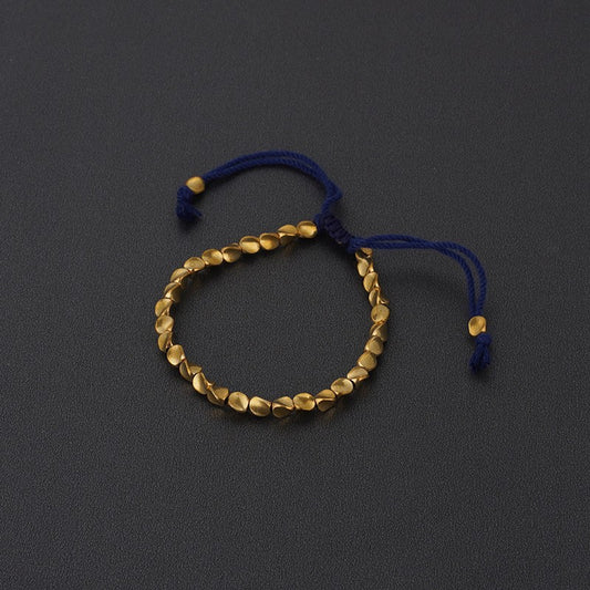 Hand-woven String For Collectables Shaped Copper Bead Beaded Personality Pull Bracelet