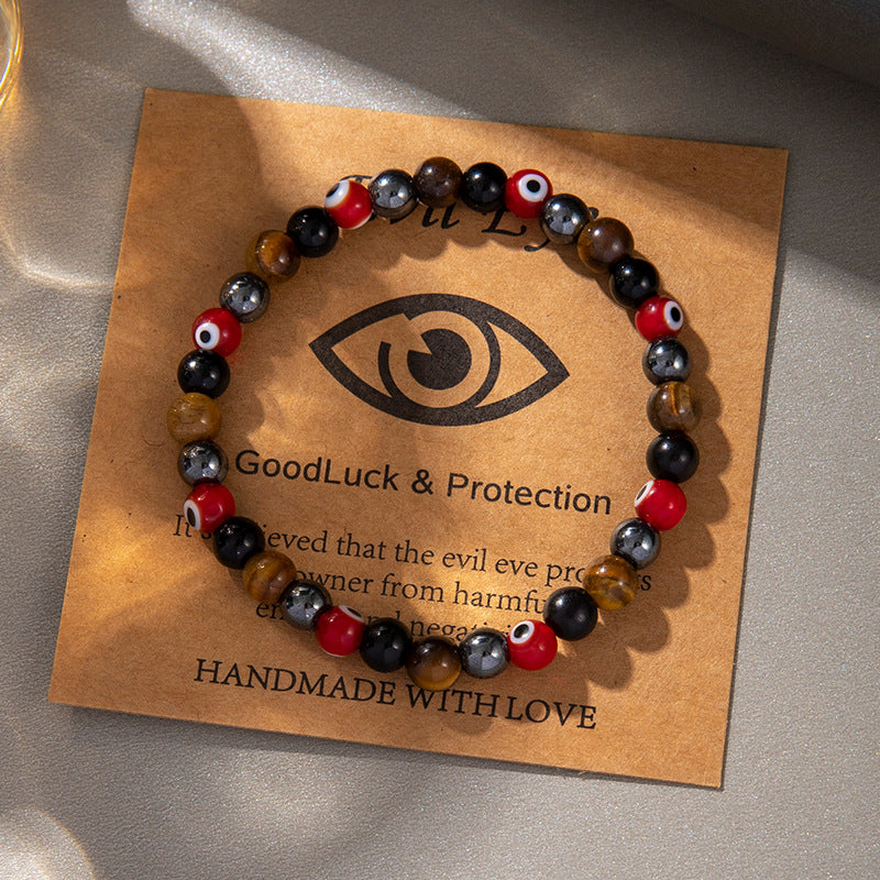 Women's & Men's Devil's Eye Natural Stone Tigereye Triple Bracelets