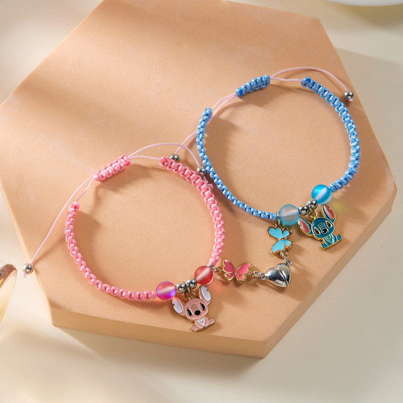 Fashion Stitch Creative Love Heart Magnetic Bracelets