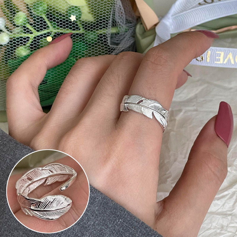 Dignified Geometric Lines Winding Sier Opening Rings