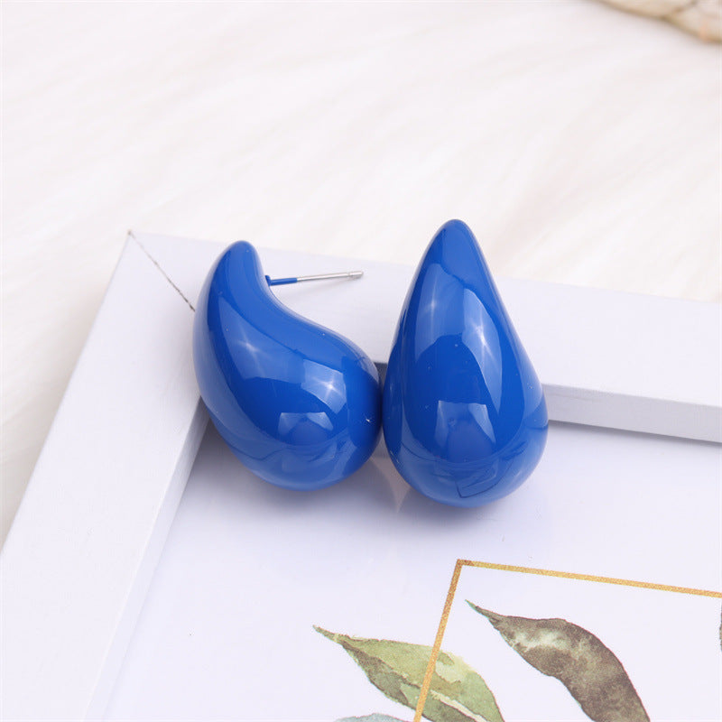 Glossy Fat Drops Ear Simple Personality Earrings