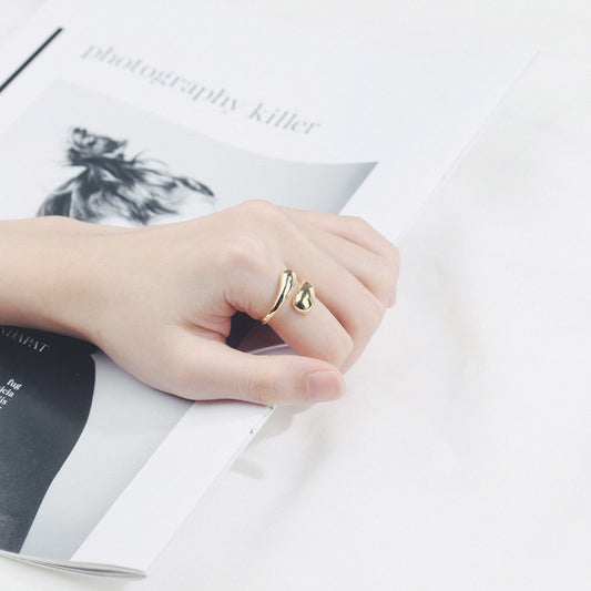 Hollow Geometric Open Simple Adjustable Ornament Rings