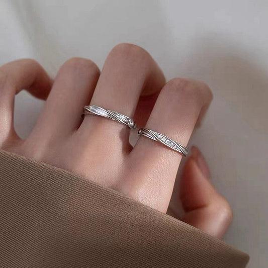 Women's & Men's Couple One Pair Open Simple Imitation Rings