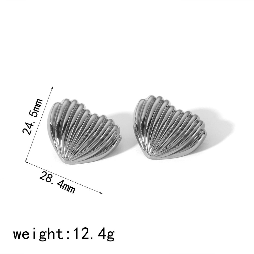 Women's Stainless Steel Niche High-grade Heart Line Rings