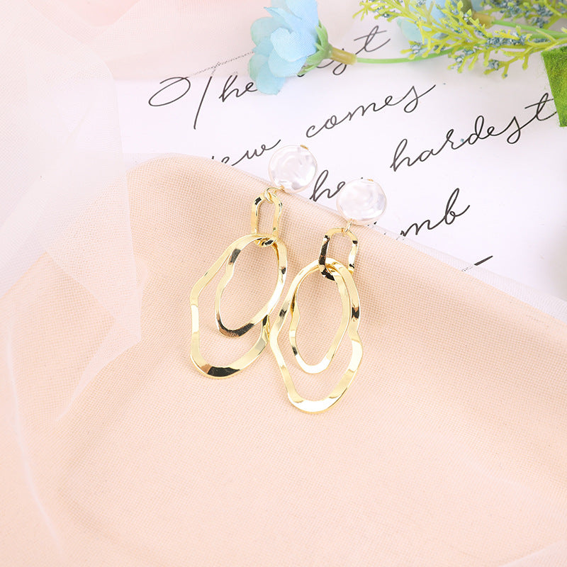 Women's Popular Sier Pin Personalized Long Temperamental Earrings