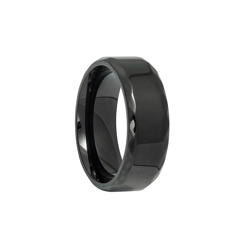 Men's Popular Ornament Titanium Steel Carved Rings