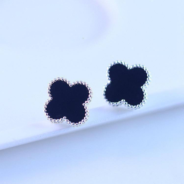 Women's Sier Clover For Temperamental Personalized Small Earrings