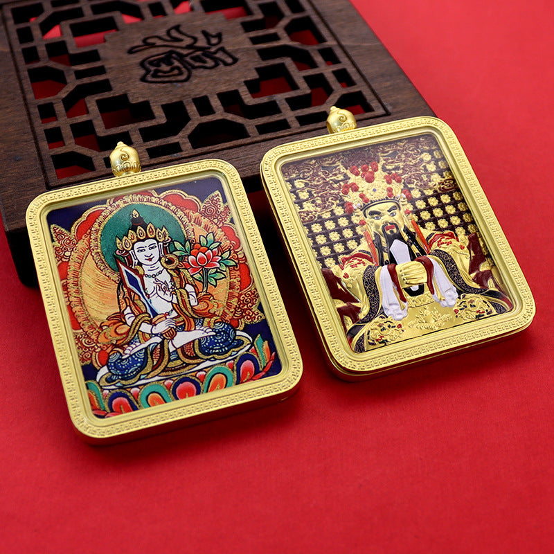 Three-dimensional Five-master Hand Painted Golden Outline Black Gold Pendants