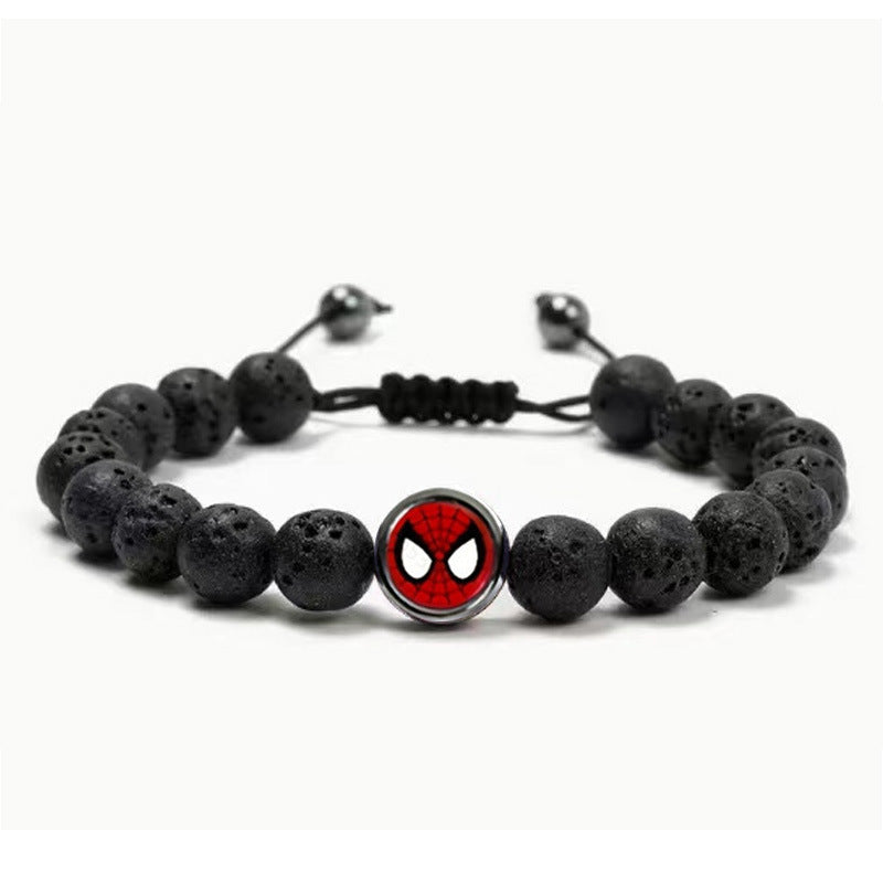 Men's Black Silk Frosted Woven Football Fashion Tigereye Bracelets