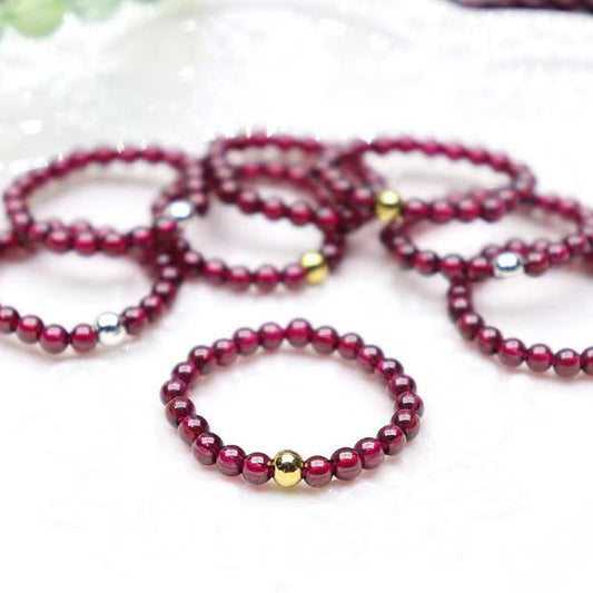 Tourmaline Turquoise Garnet Small Particle Fashion Rings