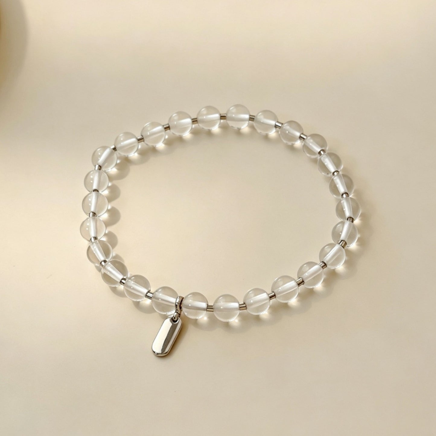 Women's & Men's Korean Style Black Agate White Crystal Bracelet
