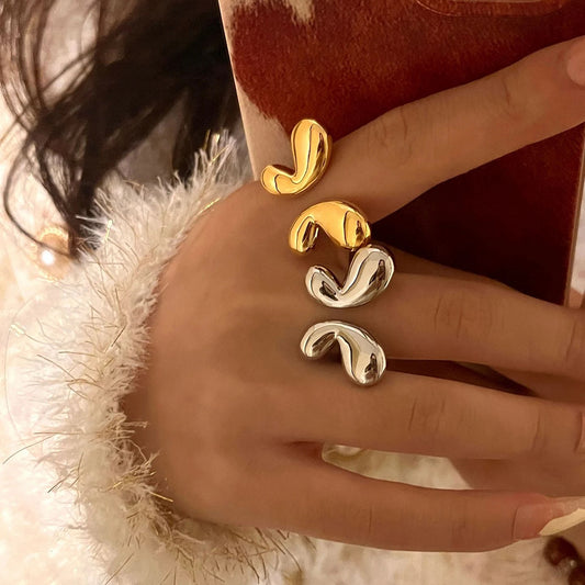 Women's Fashionable Simple Elegant Stainless Steel Glossy Rings