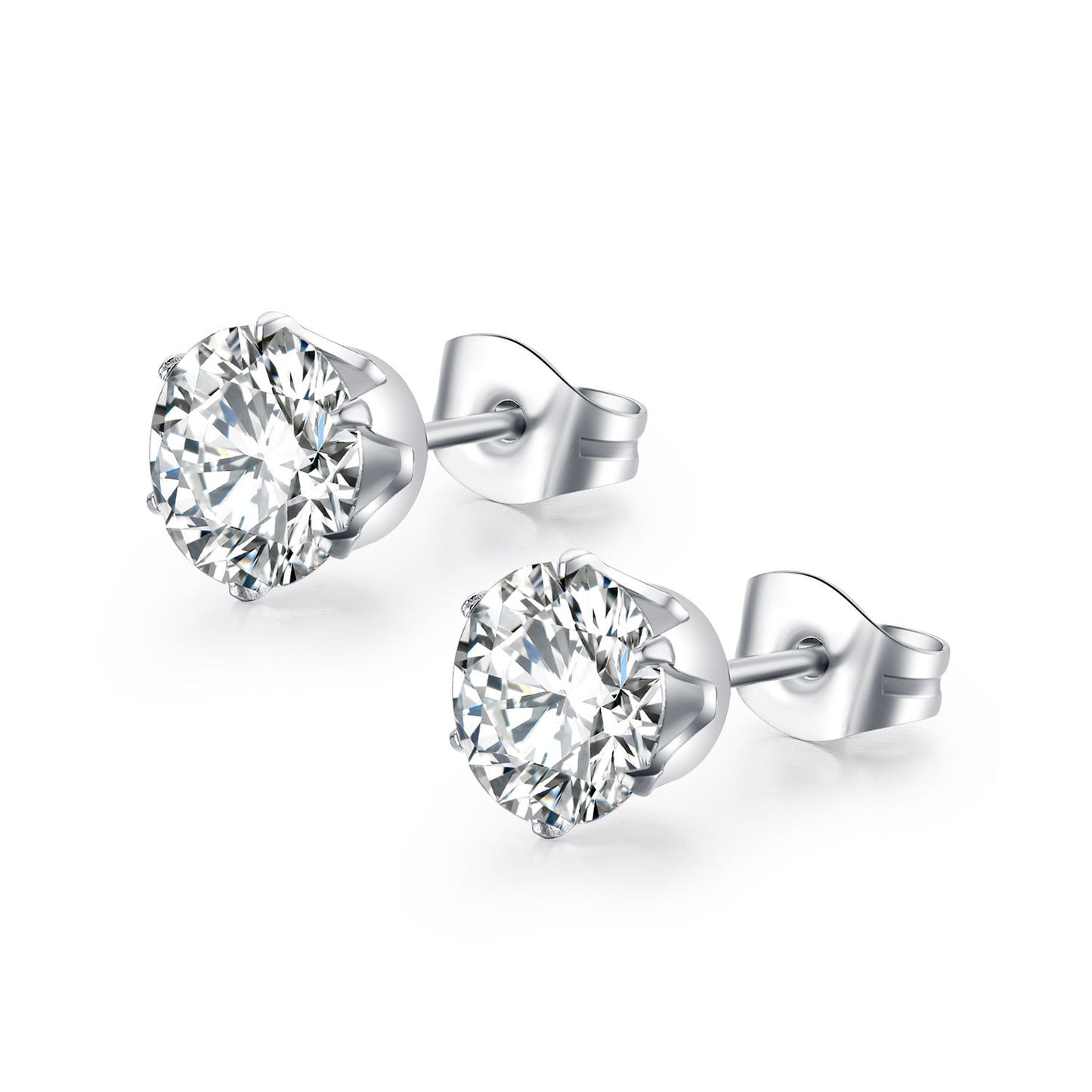 Stainless Steel Zircon Combination Suit Rhinestone Earrings