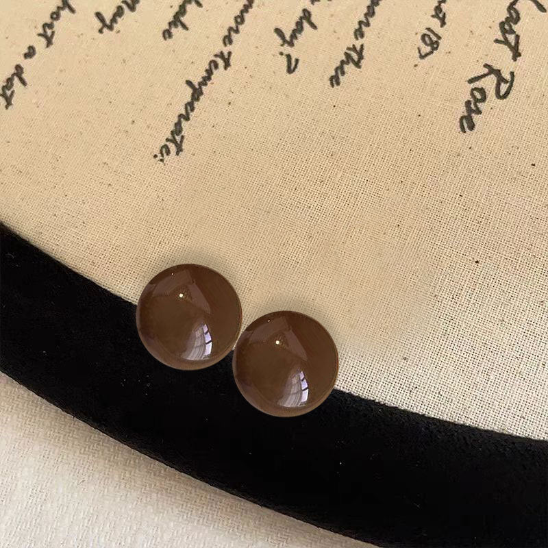 Women's Brown Pearl High-grade Steamed Bread Beads Earrings