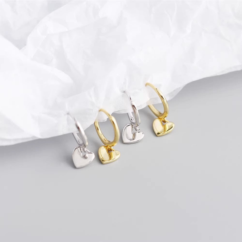 Simple Love Heart Eardrops Female Before Sleep Earrings