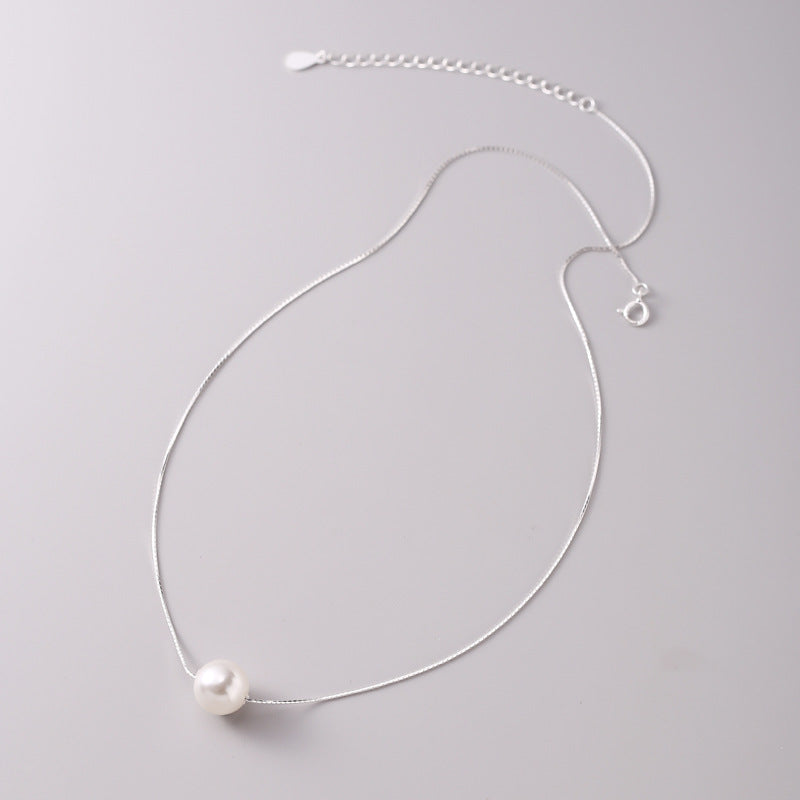 Women's Sterling Sier Perfect Circle Pearl Snake Necklaces