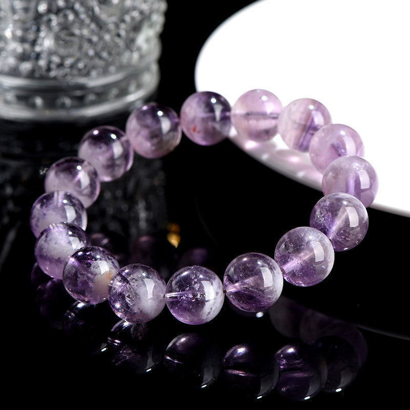 Crystal Natural Amethyst Half Basin Ball Bracelets