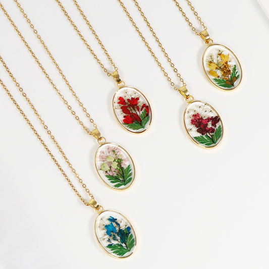 Flower Female Style Niche Preserved Fresh Necklaces