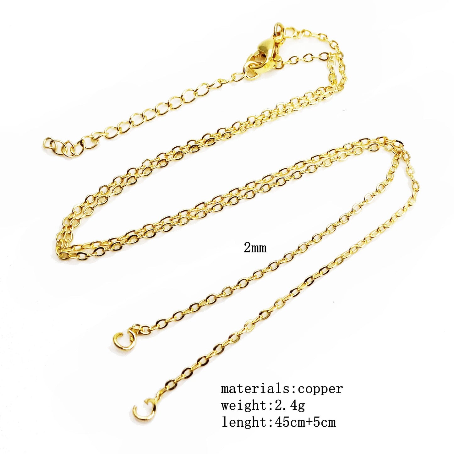 Box Chain O-shaped Bead Curb Hanging Necklaces