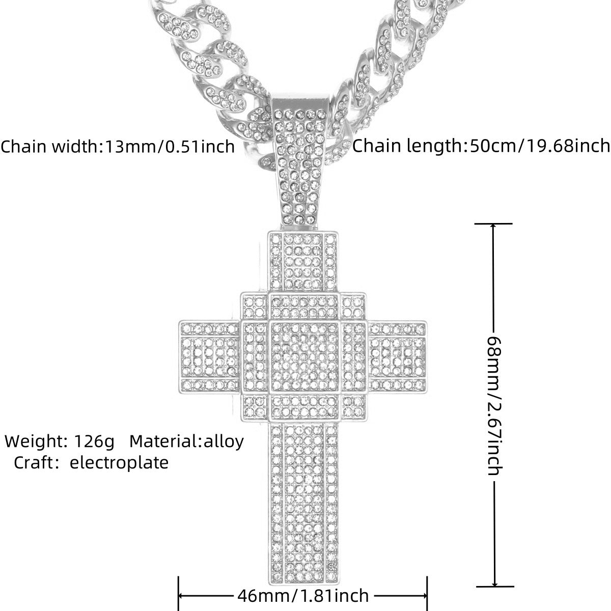 Hop Alloy Full Diamond Exaggerated Dripping Necklaces