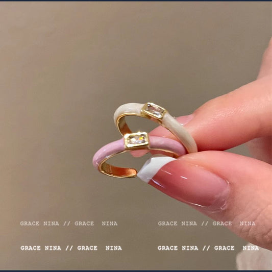 Zirconium Female Design Open Adjustable Index Finger Temperament Rings