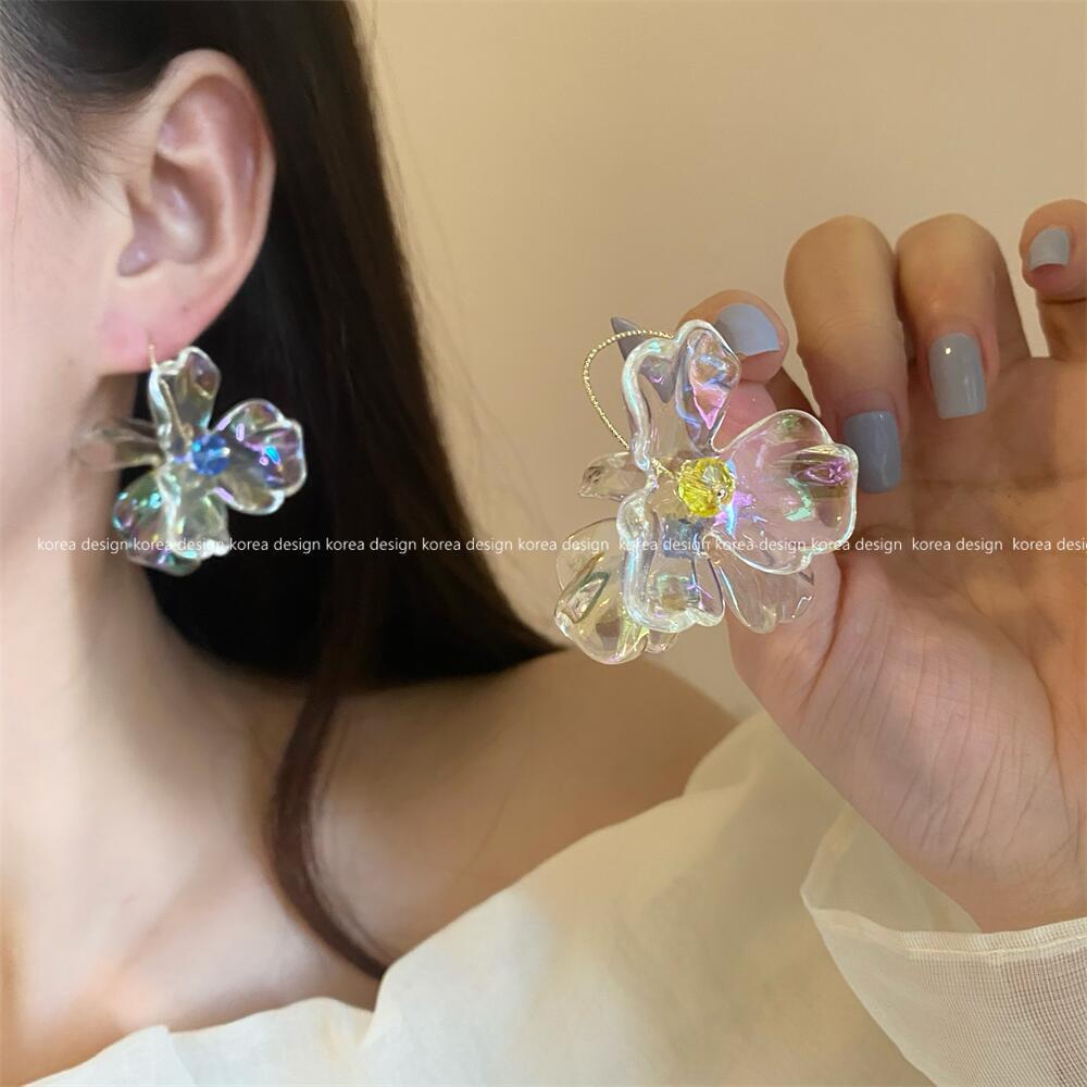 Women's Summer Fresh Flower Trendy Dopamine Color Earrings