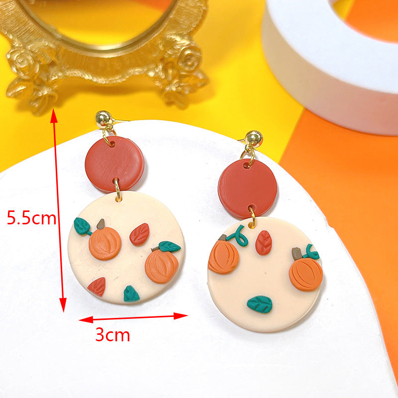 Clay Ear Hooks Female Funny Ghost Earrings