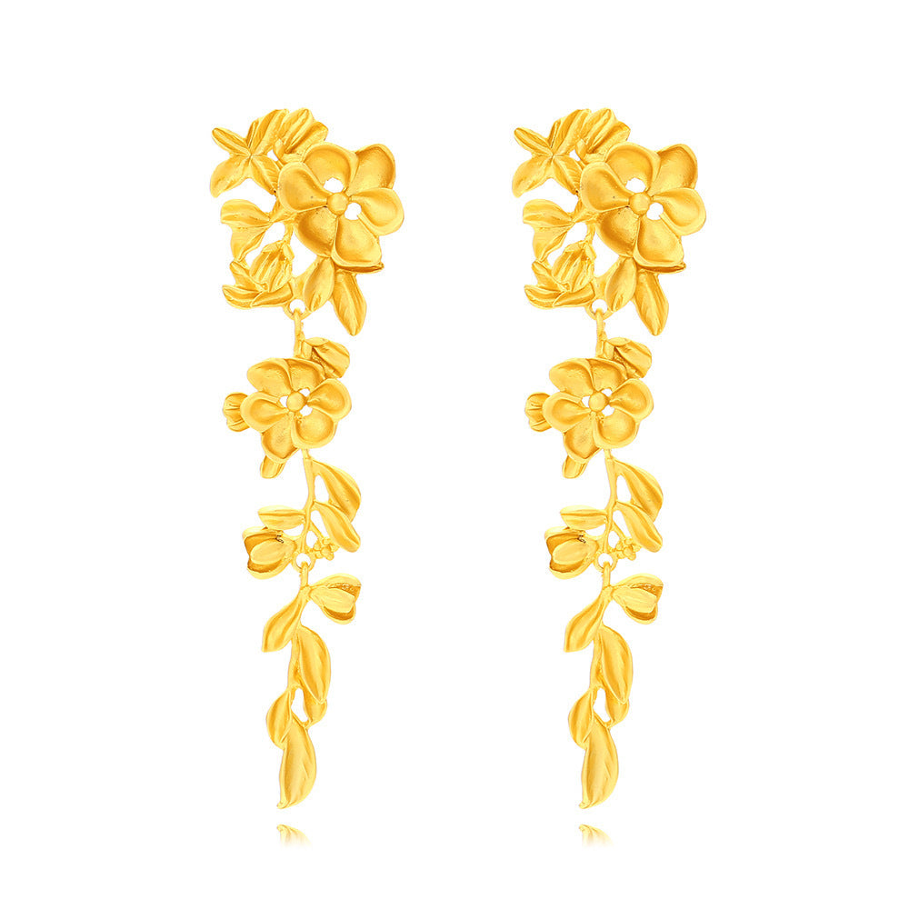 Flower Tassel High Profile Retro High-grade Temperament Earrings