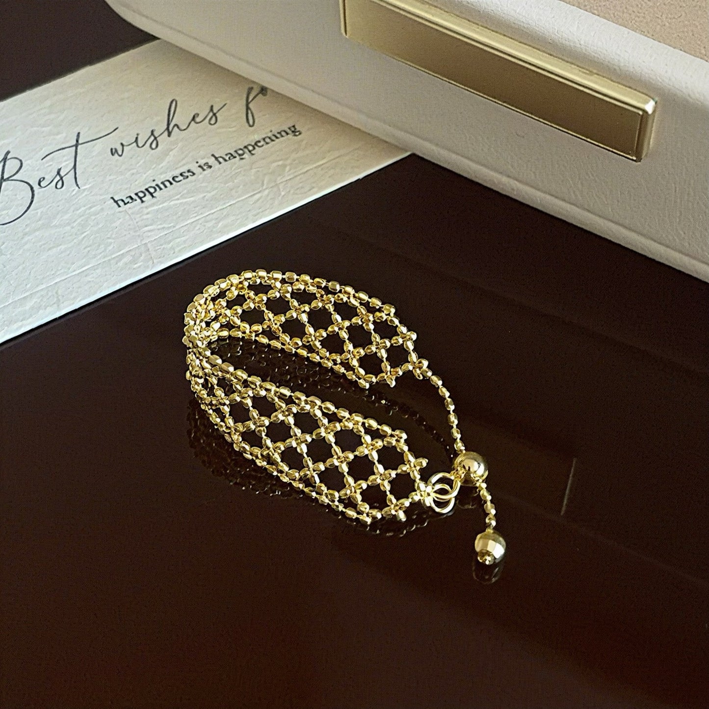 Mesh Lace Pull Adjustable Woven Dream Net Fashion Rings