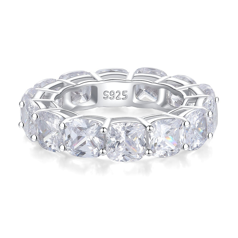 Women's & Men's Sterling Sier Diamond Stackable Zircon Full Rings