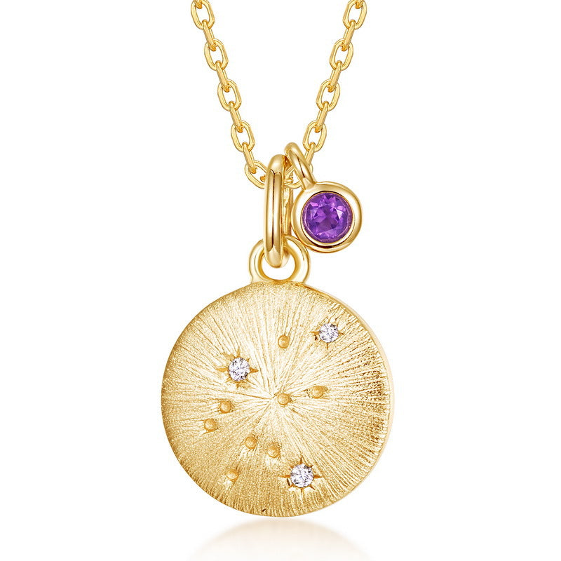 Brushed Craft Sterling Sier Inlaid Birthstone Pendants