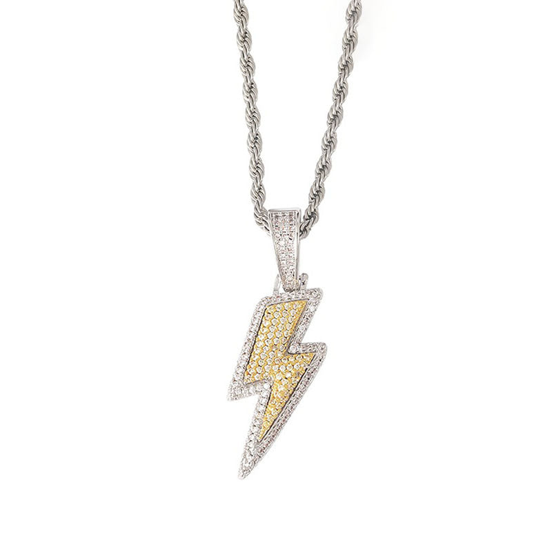 Hop Diamond Lightning Cool Titanium Steel Long Necklaces