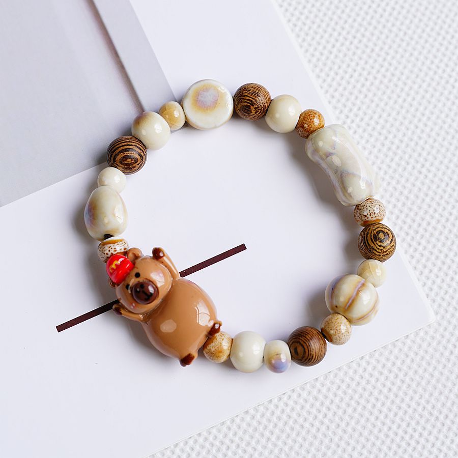 Ceramic Cute Resin Bear Small Animal Bracelets