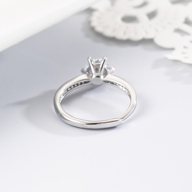 Women's Live Broadcast Fashion Moissanite Simulation Couple Wedding Ring