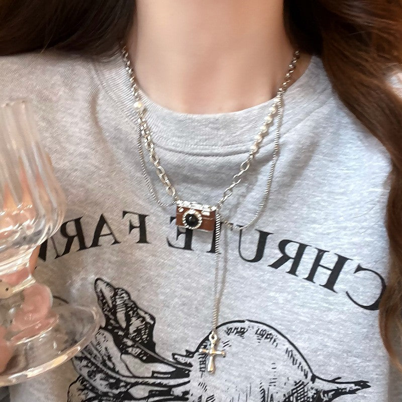 Women's Tiger Eye Chinese Style Twin Niche Graceful Clavicle Necklaces