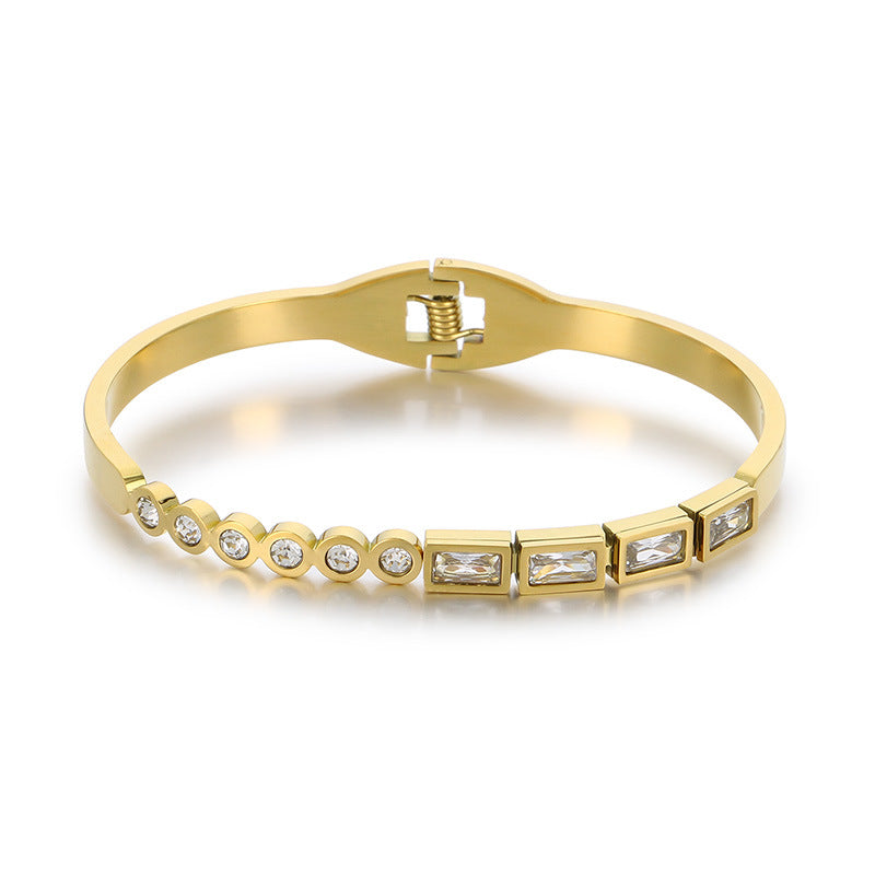 Colorful Zircon Stainless Steel High-grade Retro Bracelets
