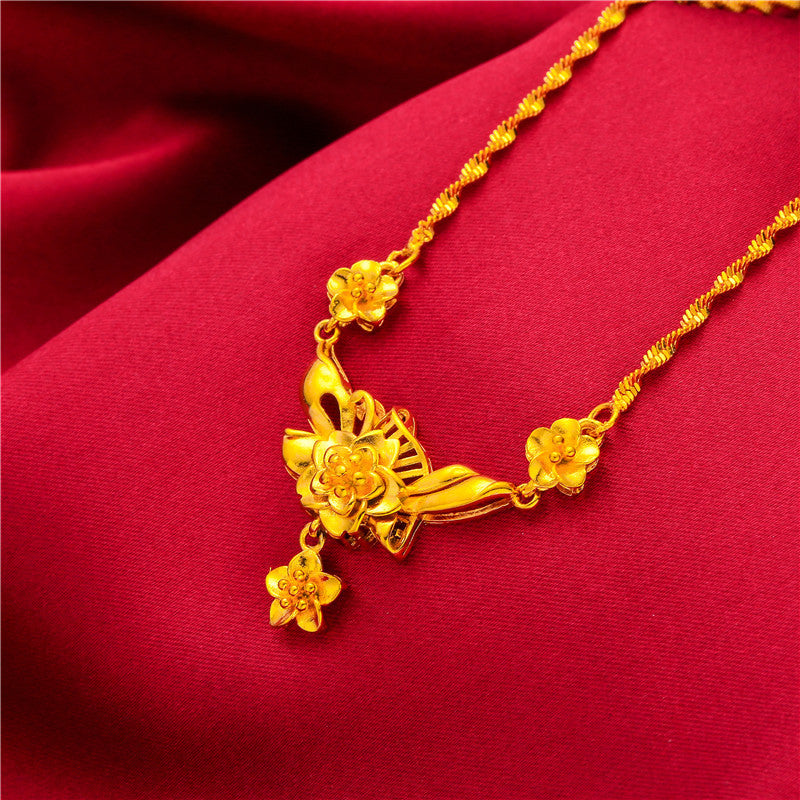 Women's Korean Style Brass Plated Vietnam Alluvial Necklaces