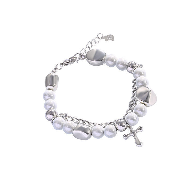 Reflective Pearl Cross Stitching Design Cold Style Bracelets