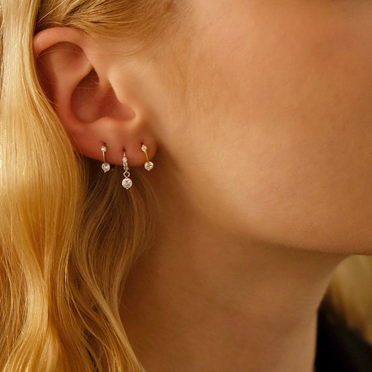 Sterling Female Ear Clip Before Sleep Zircon Small Rings